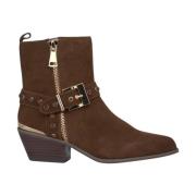 Alma EN Pena Studded Buckle Ankelboot Brown, Dam