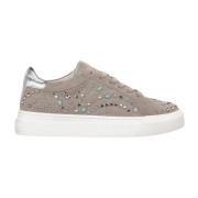 Alma EN Pena Studded Läder Platform Sneaker Beige, Dam