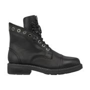 ALMA EN PENA Rhinestone Zip Ankelboot Black, Dam