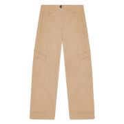 Ganni Cargo Ficka Beige Byxor Beige, Dam