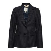 Part Two Mörkblå Pinstripe Blazer Blue, Dam