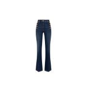 Elisabetta Franchi Klassiska Denim Jeans för Vardagsbruk Blue, Dam