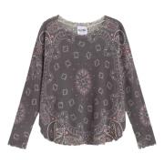 Kujten Mandala Oversized Sweater Gray, Dam