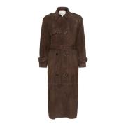 My Essential Wardrobe Delicioso Suede Trenchcoat Jacka Brown, Dam