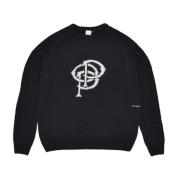 Pop Trading Company Stickad Crewneck Tröja Black, Herr