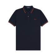 Fred Perry Slim Fit Twin Tipped Polo Blue, Herr