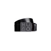 Hugo Boss Snygg Läderbälte för Män Black, Herr