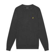 Lyle & Scott Cotton Merino Crew Neck Jumper Gray, Herr