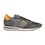 Philippe Model Låga Sneakers Antracit/Orange Mocka/Läder Gray, Herr