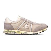 Premiata Beige Sneakers Lucy Modell Mocka Multicolor, Herr