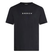 Barrow Svart Crew Neck T-shirt med Velvet Logo Black, Herr