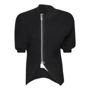 Sacai Stickad Blouson Sweater Black, Dam