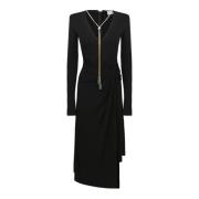 Elisabetta Franchi Elegant Svart Midi Klänning Black, Dam