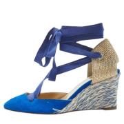 Christian Louboutin Pre-owned Pre-owned Raffia klackskor Blue, Dam