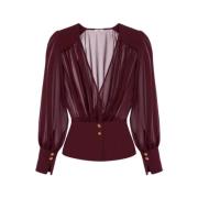 Elisabetta Franchi Chic Blus Red, Dam