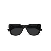 Saint Laurent Fyrkantiga Acetat Solglasögon i Svart Black, Unisex