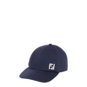 Fendi Klassisk Baseballkeps Blå Bomull Metall Detalj Blue, Herr