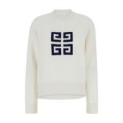 Givenchy Vit Crewneck Sweater 4G Logo White, Dam