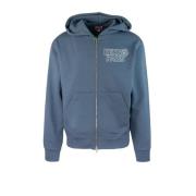 Kenzo Blå Hoodie Constellation Broderad Dragkedja Blue, Herr