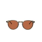 Oliver Peoples Oval Acetat Solglasögon Rödbrun Brown, Unisex