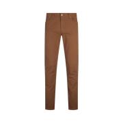 Ermenegildo Zegna Brun Slim Fit Denim Jeans Brown, Herr