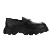 Tod's Svarta Kalvskinn Loafers Tjock Sula Black, Herr