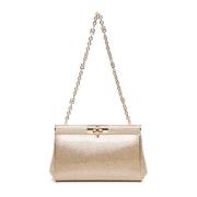 Dolce & Gabbana Elegant Axelväska med Kedja och Sköldpaddslås Beige, D...