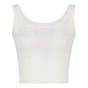 Sportmax Vit Papilla Top Rund Krage White, Dam