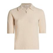 Vince Boucle Polo Shirt Beige, Dam