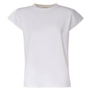 Magda Butrym Vita Bomull Rund Hals T-shirts White, Dam