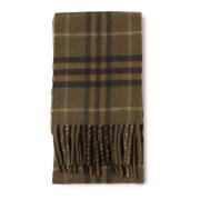 Burberry Kashmir Fransad Halsduk Tillverkad i UK Green, Unisex