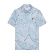 Lyle & Scott Blommig Polo Skjorta Stiligt Design Blue, Herr