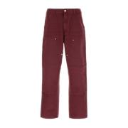 Carhartt Wip Burgundy Denim Double Knee Pant Red, Herr