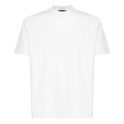 Giuliano Galiano Vit Bomull T-shirt Rund Krage Halva Ärmar White, Herr