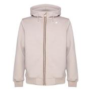 K-Way Beige Zip Hooded Sweatshirt Jacket Beige, Herr