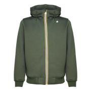 K-Way Grön Dragkedja Huva Sweatshirt Jacka Green, Herr