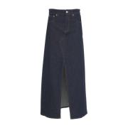 Department Five Denimkjol med Central Slits Blue, Dam