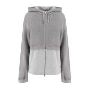 Panicale Dubbeltygs Zip Sweatshirt med Justerbar Huva Gray, Herr