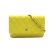 Chanel Vintage Pre-owned Tyg chanel-vskor Yellow, Dam