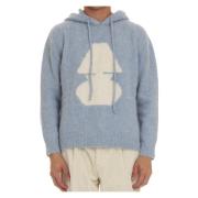 Autry Klarblå Jacquard Tröja Hoodie Blue, Herr