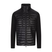 Moncler Svart Teknisk Sweatshirt med Ripstop Padding Black, Herr