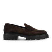 Hogan Brun Saddle Moccasins med Extra-Light Sole Brown, Herr