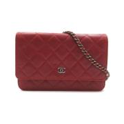 Chanel Vintage Pre-owned Tyg chanel-vskor Red, Dam