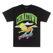 Market Simpsons Svart Tee med Logo Print Black, Herr