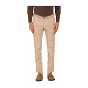 Mason's Slim Fit Bomulls Chino Byxor med Glen Check Mönster Beige, Her...