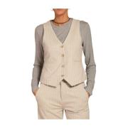 Mason's Randig jersey gilet Ellen Beige, Dam