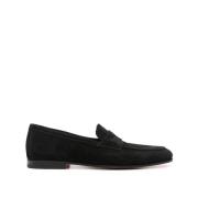 Santoni Snygga Loafers för Män Black, Herr