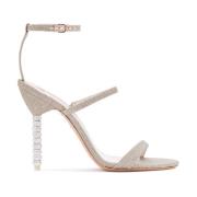 Sophia Webster Champagne Glitter Sandaler Beige, Dam