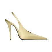 Saint Laurent Elegant Slingback Pumps Beige, Dam