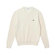 Lacoste Stilren Crew Neck Pullover Sweater White, Herr